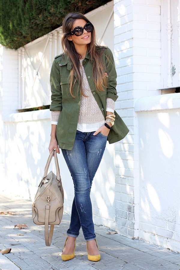 Look casual chic army
