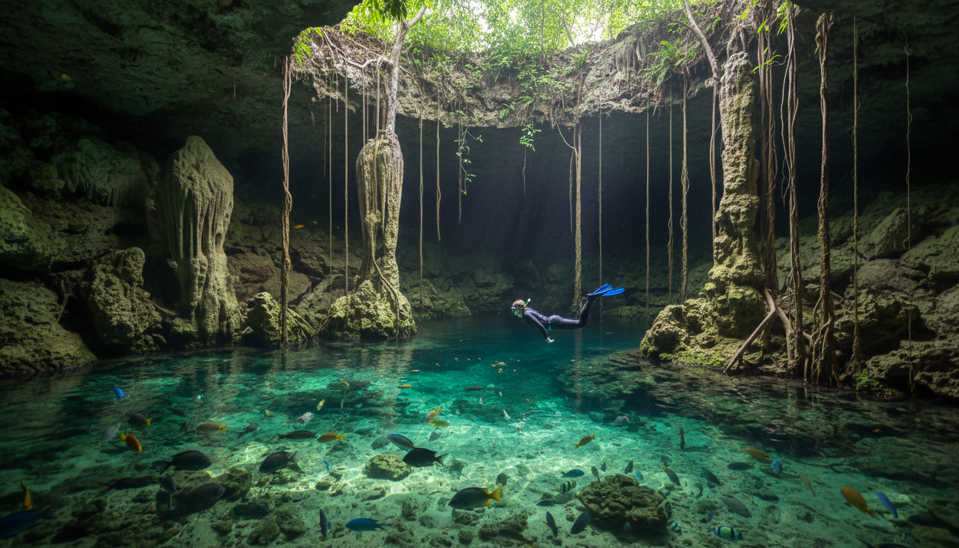 découvrez les cenotes azul, des piscines naturelles d'eau cristalline au cœur de la nature, parfaites pour la baignade, la plongée et l'aventure.